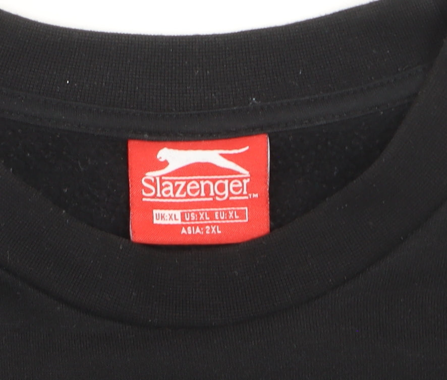 Slazenger Men's Black XL Pullover Sweatshirt Crew Neck Fleece