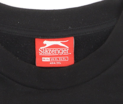 Slazenger Men's Black XL Pullover Sweatshirt Crew Neck Fleece