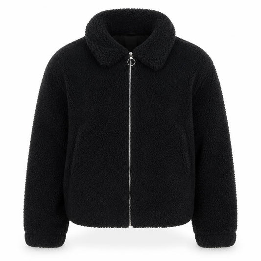Primark Women’s Black L Bomber Jacket Fleece Full Zip Casual