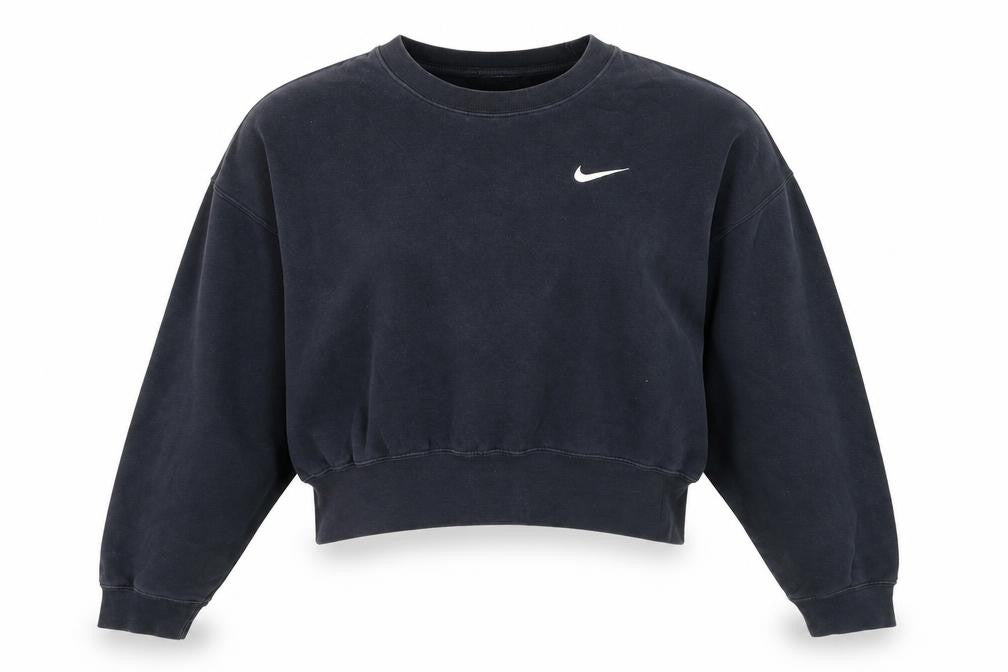 Nike Women's Black Small Pullover Sweatshirt Crew Neck Logo Classic Fit