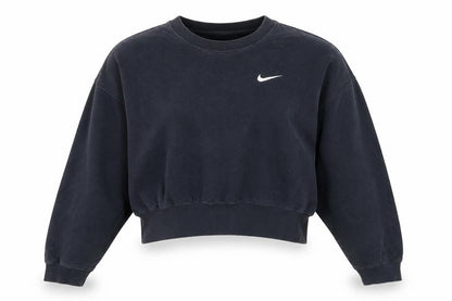 Nike Women's Black Small Pullover Sweatshirt Crew Neck Logo Classic Fit