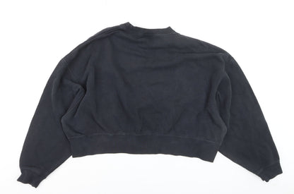 Nike Women's Black Small Pullover Sweatshirt Crew Neck Logo Classic Fit