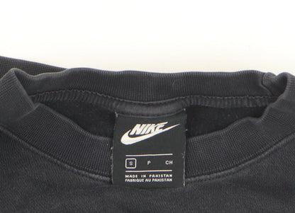 Nike Women's Black Small Pullover Sweatshirt Crew Neck Logo Classic Fit