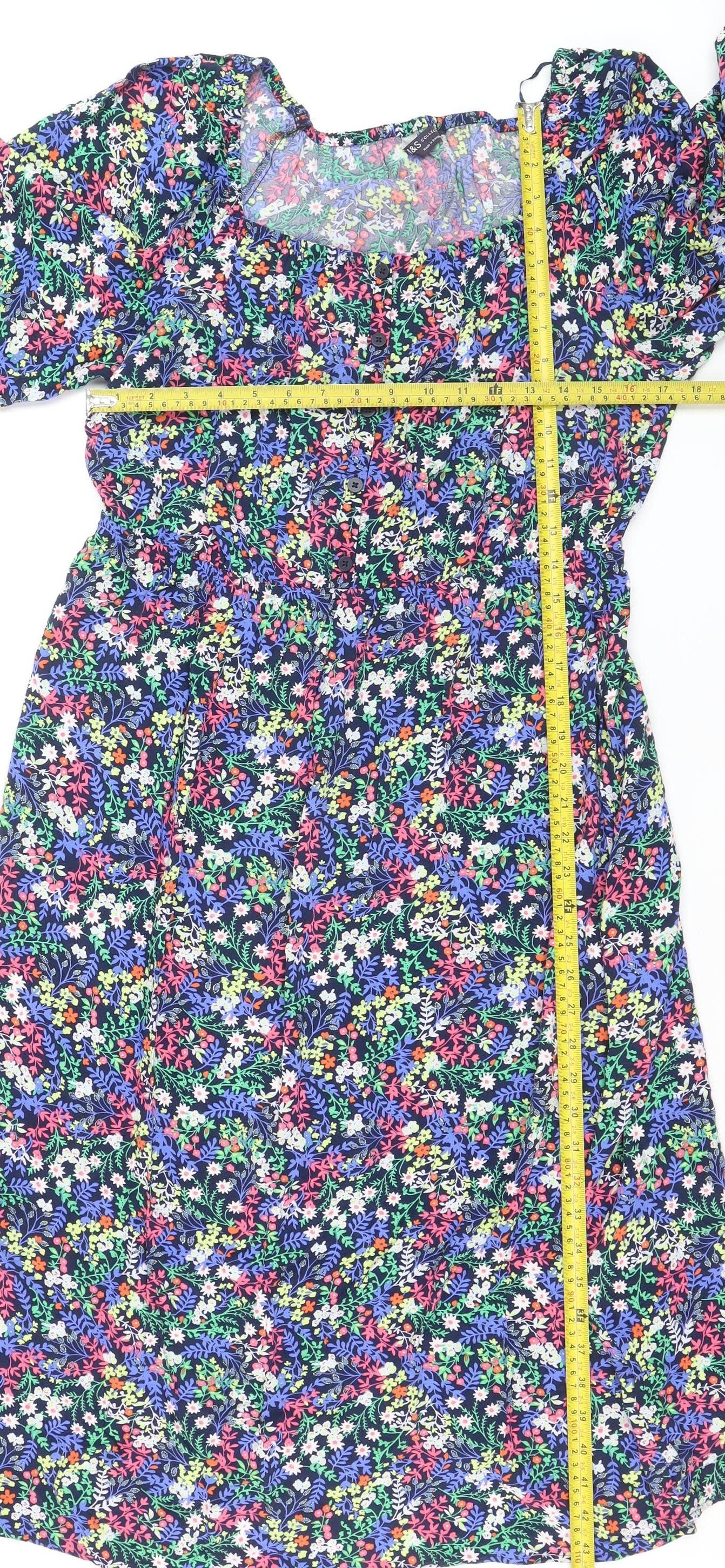 Marks and Spencer Women’s Multi Floral Midi A-Line Dress Size 16