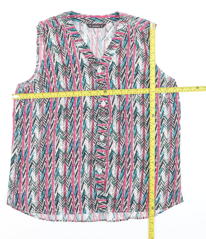 Dunnes Women's Multicoloured Viscose Sleeveless Blouse Size 16