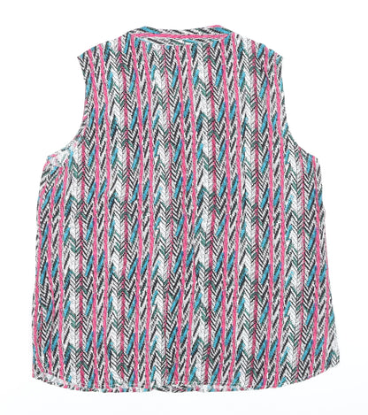 Dunnes Women's Multicoloured Viscose Sleeveless Blouse Size 16