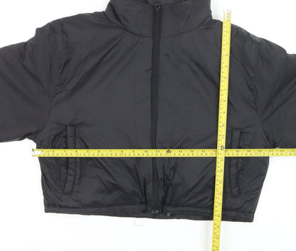 The Rockn Rev Women's Black Cropped Puffer Jacket UK 12