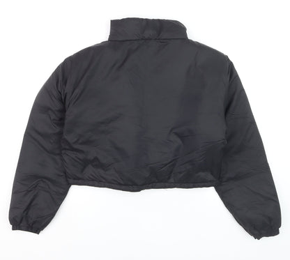 The Rockn Rev Women's Black Cropped Puffer Jacket UK 12