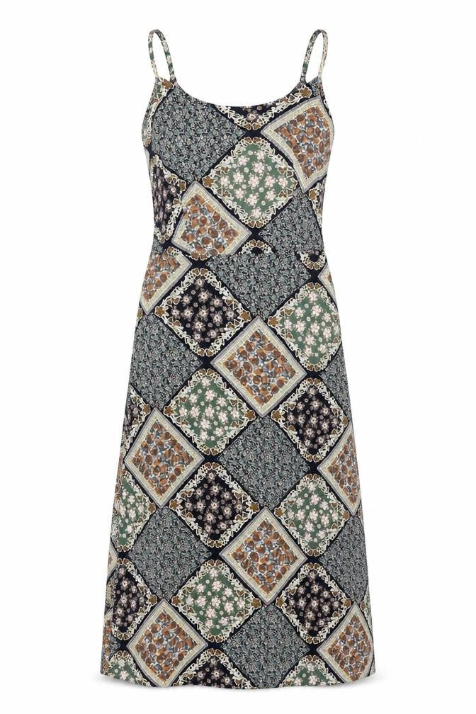 Cider Women's Multicoloured Midi Slip Dress M Bohemian Style