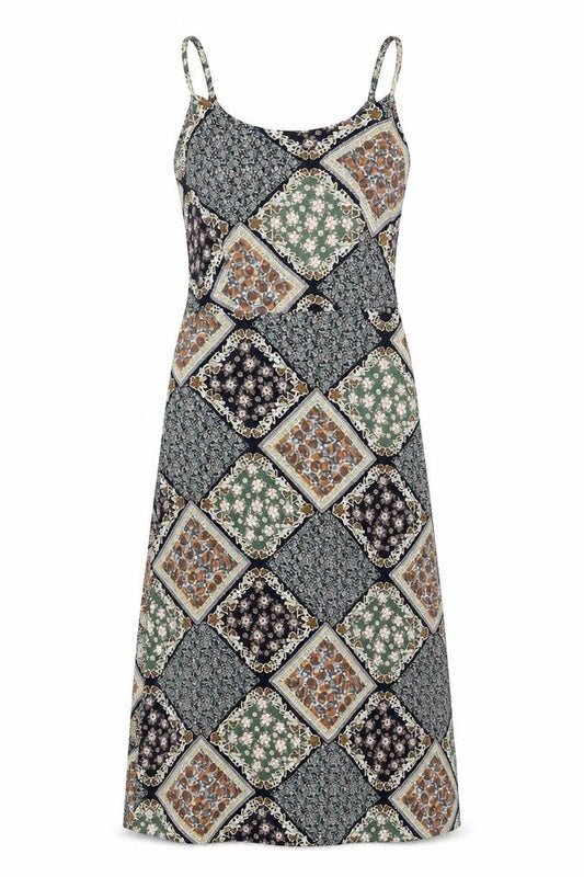 Cider Women's Multicoloured Midi Slip Dress M Bohemian Style