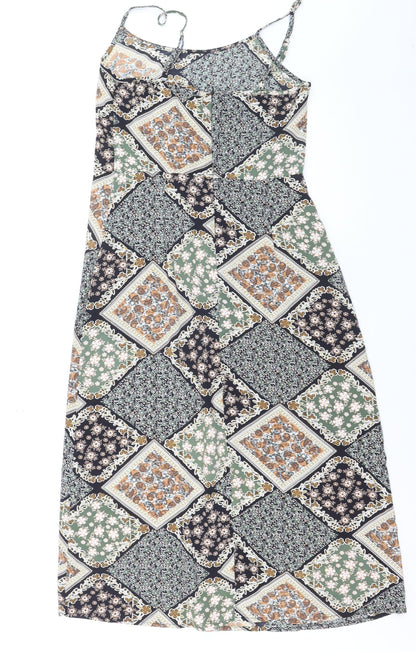 Cider Women's Multicoloured Midi Slip Dress M Bohemian Style