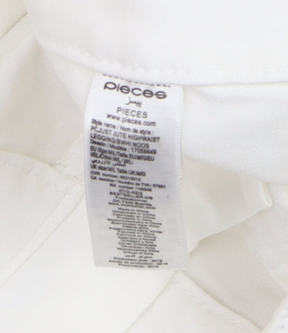 Pieces Women White High Waist Slim Jegging Jeans Size M