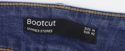 Dunnes Stores Women's Blue Bootcut Jeans Size 14 Regular Denim