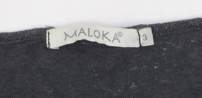 Maloka Women’s Black Full Zip Jumper Size 14 Viscose Knit