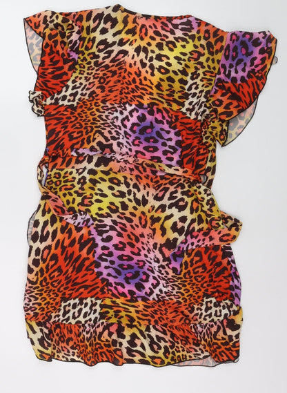 Quiz Women’s Multicoloured Animal Print Wrap Dress Size 14