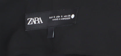 Zara Women Black Bow Shift Dress Size S Sleeveless Party Short
