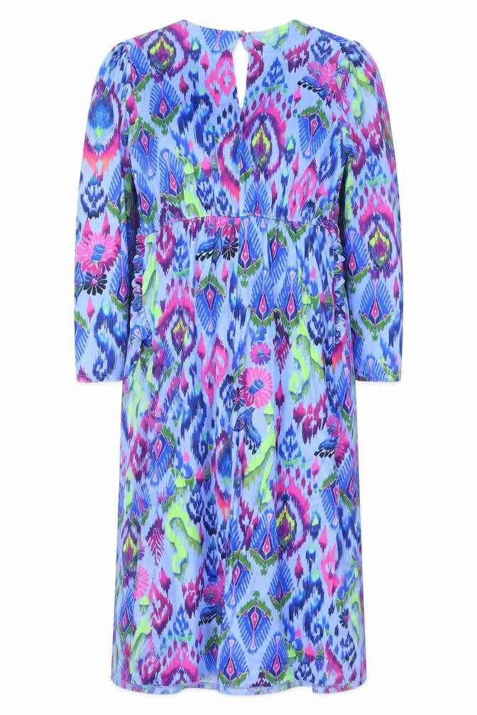 Gallery Womens Blue Geometric Bodycon Knee Dress UK14