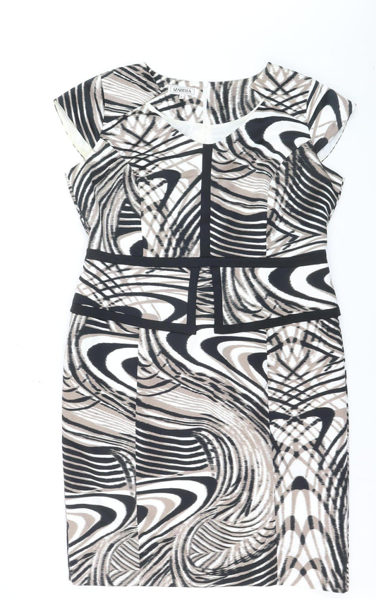 Izabella Womens Multicoloured Size 20 Sheath Knee Length Dress