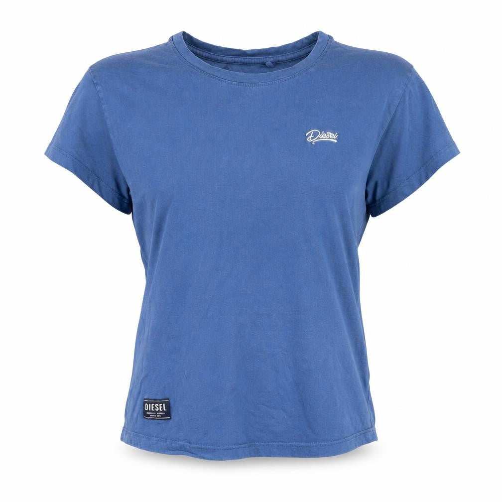 Diesel Womens Blue Cotton Crew Neck Short Sleeve T-Shirt Size L