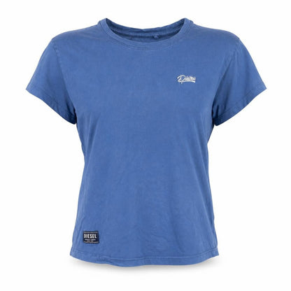 Diesel Womens Blue Cotton Crew Neck Short Sleeve T-Shirt Size L
