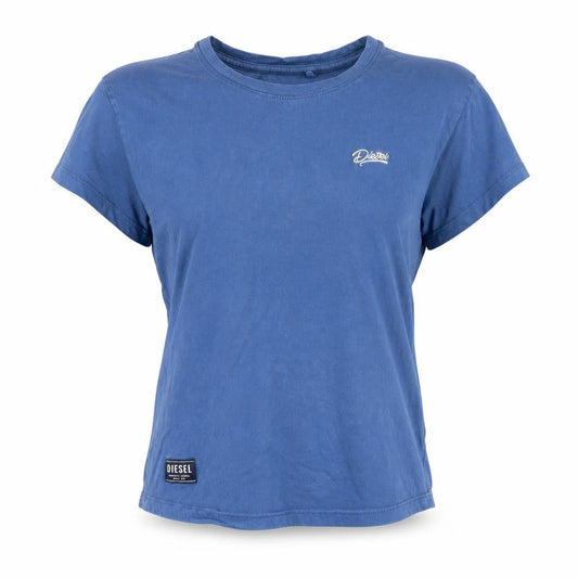 Diesel Womens Blue Cotton Crew Neck Short Sleeve T-Shirt Size L