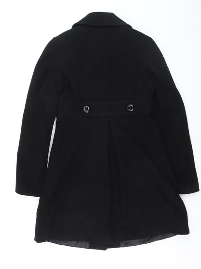 Killah Women's Black Wool Blend Mid-Length Overcoat Size M
