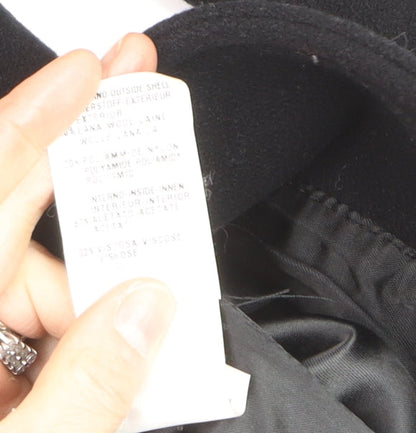 Killah Women's Black Wool Blend Mid-Length Overcoat Size M
