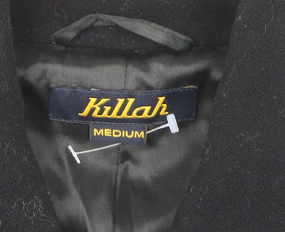 Killah Women's Black Wool Blend Mid-Length Overcoat Size M