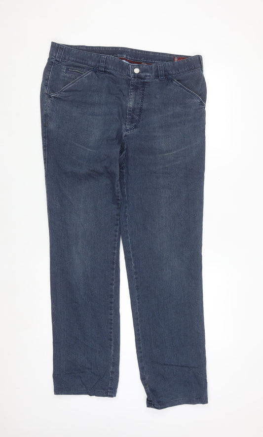 Meyer Men's Blue Straight Fit Stretch Denim Jeans 36x32 Chicago