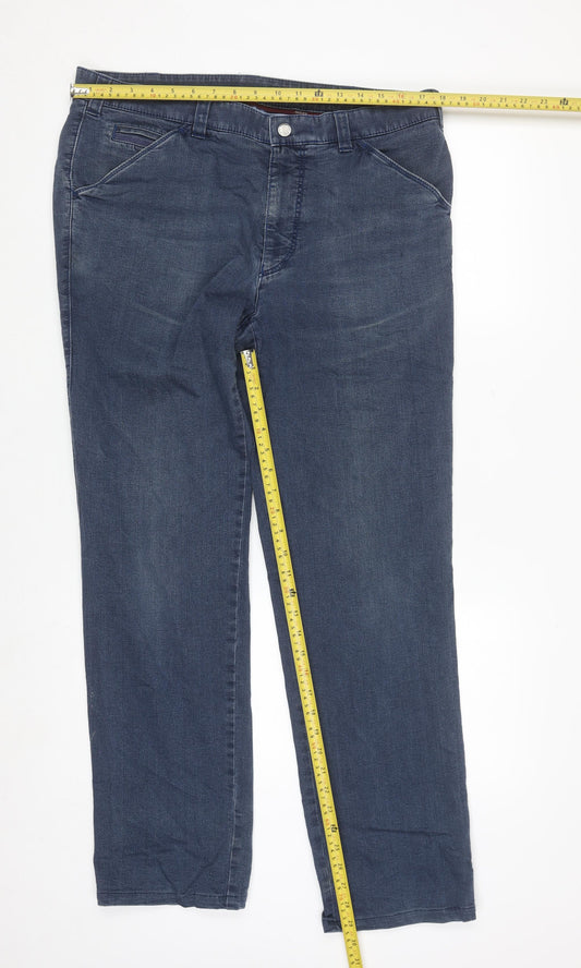 Meyer Men's Blue Straight Fit Stretch Denim Jeans 36x32 Chicago