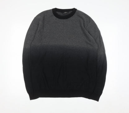 Next Men's Black Knit Pullover Sweatshirt Size L Crew Neck