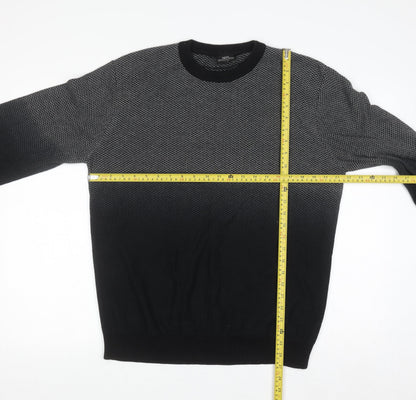 Next Men's Black Knit Pullover Sweatshirt Size L Crew Neck