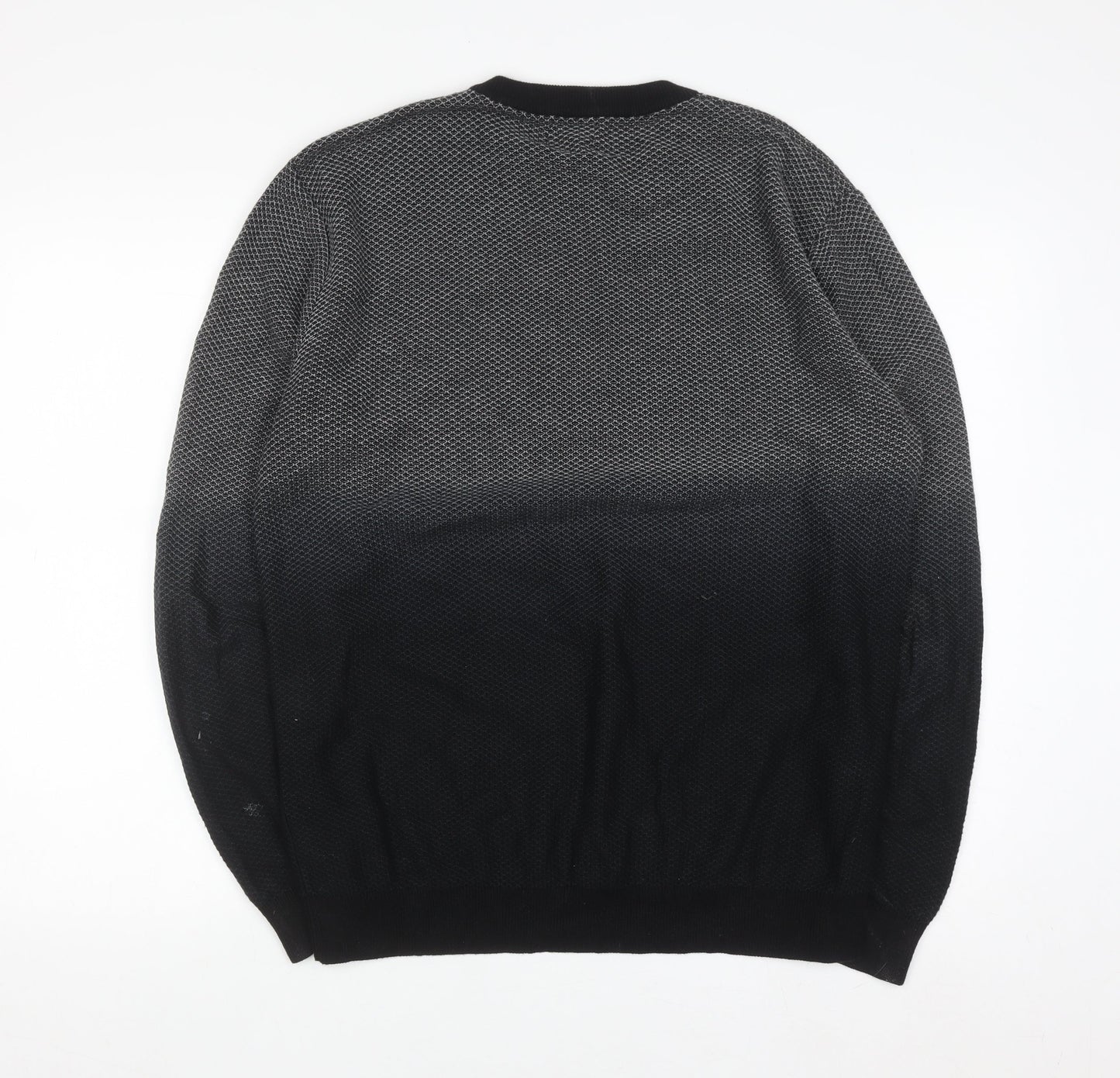 Next Men's Black Knit Pullover Sweatshirt Size L Crew Neck