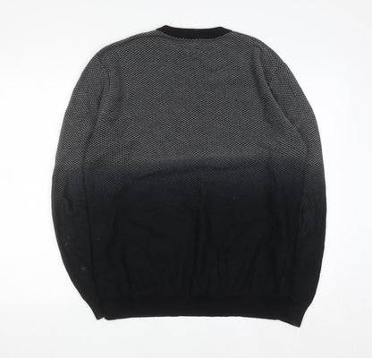Next Men's Black Knit Pullover Sweatshirt Size L Crew Neck