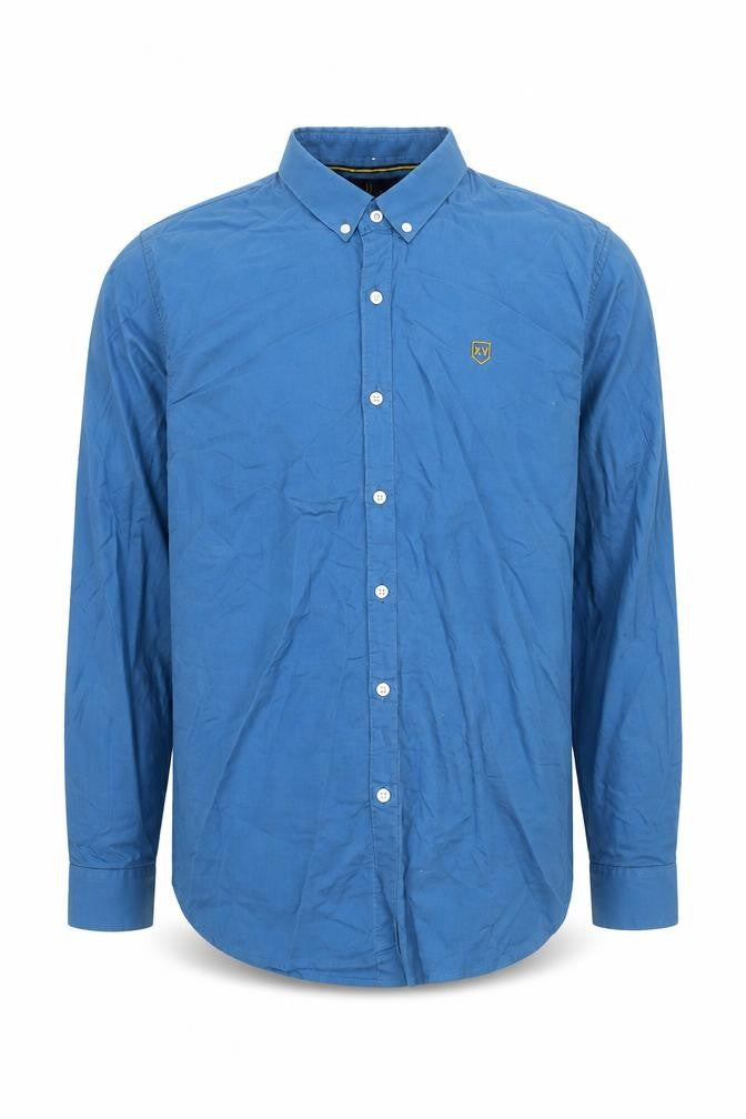 XV Kings Tommy Bowe Men's Blue Cotton Button-Up Shirt L