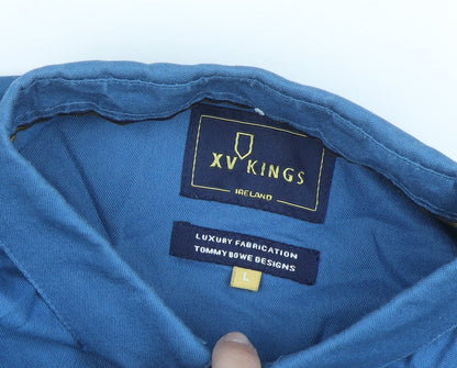 XV Kings Tommy Bowe Men's Blue Cotton Button-Up Shirt L
