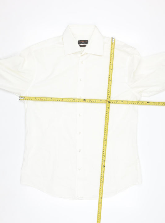 Conran Luxury Collection Men's White 16 Collar Contemporary Fit Shirt
