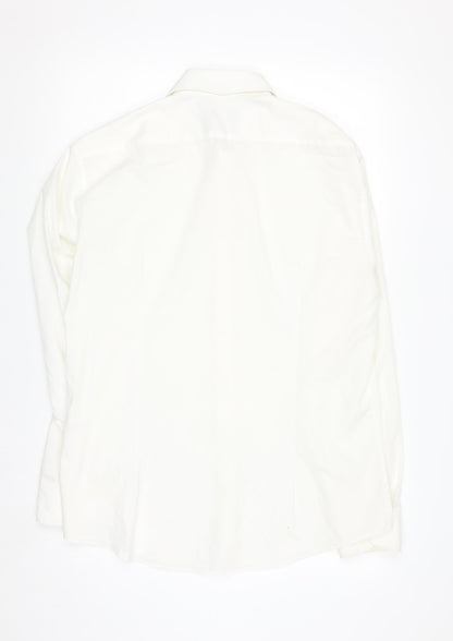 Conran Luxury Collection Men's White 16 Collar Contemporary Fit Shirt