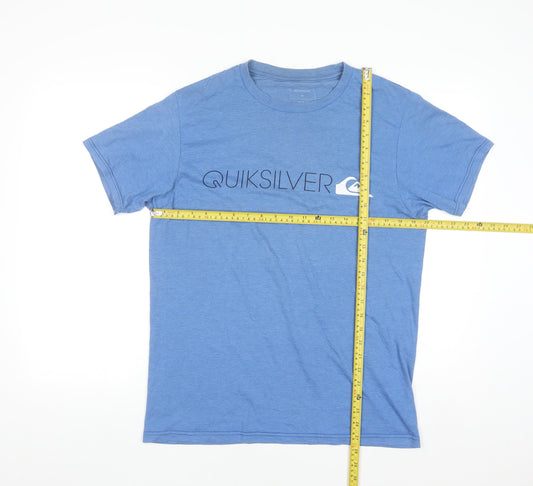 Quiksilver Men's Blue Crew Neck Short Sleeve Graphic T-Shirt M