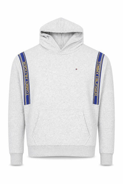Tommy Hilfiger Boys Grey Pullover Hoodie Size 176 Cotton Blend Logo