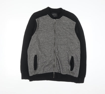 River Island Men's Grey Full Zip Sweatshirt Size L Casual Knit