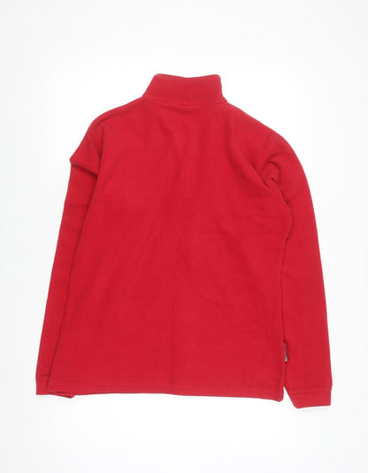 Mountain Essentials Women Red Size 14 Fleece 1/4 Zip Pullover Sweatshirt