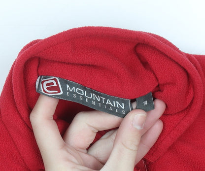 Mountain Essentials Women Red Size 14 Fleece 1/4 Zip Pullover Sweatshirt