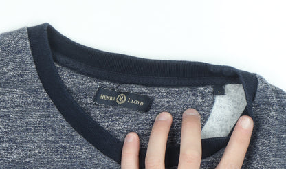 Henri Lloyd Men’s Blue Crew Neck Sailing Logo Sweatshirt Size L