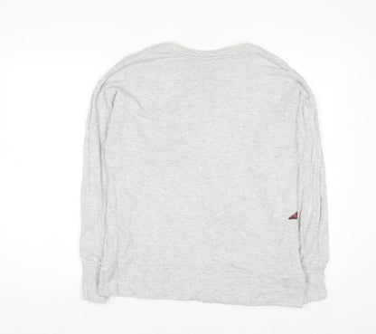 Oasis Womens Grey Sequin Star Long Sleeve Pullover Sweatshirt Size S