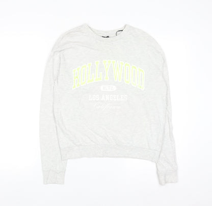H&M Divided Women's Grey Hollywood Print Pullover Sweatshirt Size S