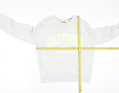 H&M Divided Women's Grey Hollywood Print Pullover Sweatshirt Size S