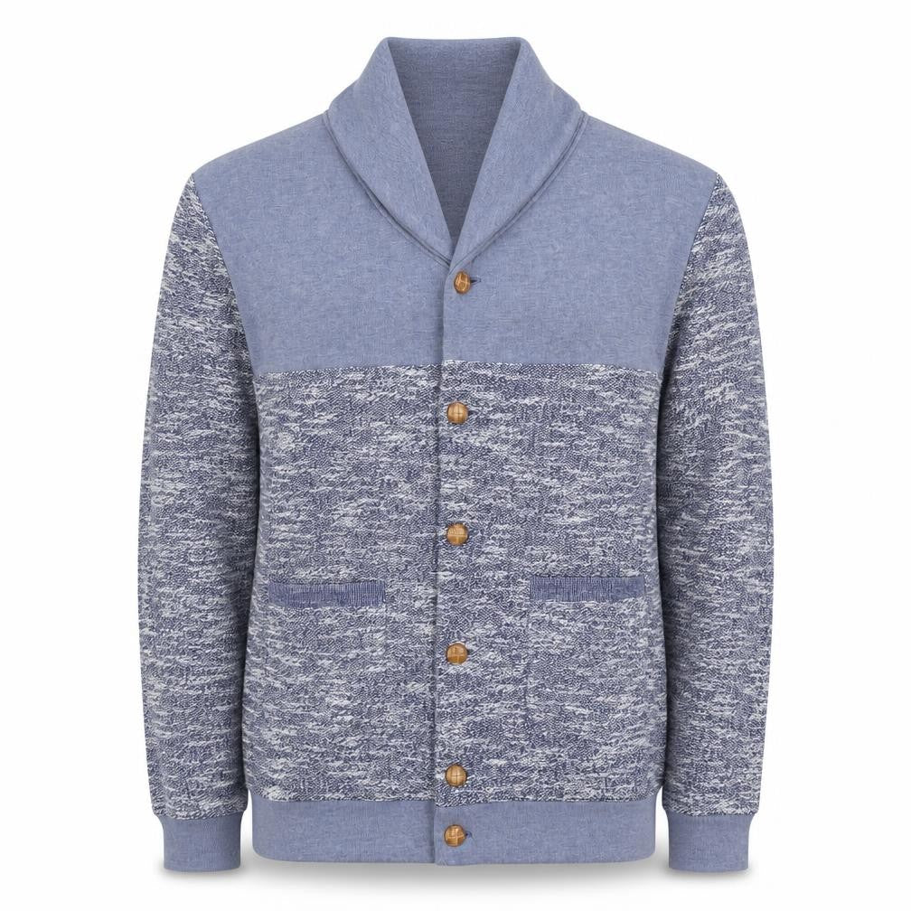 River Island Mens Blue Knit Button Cardigan Sweatshirt L