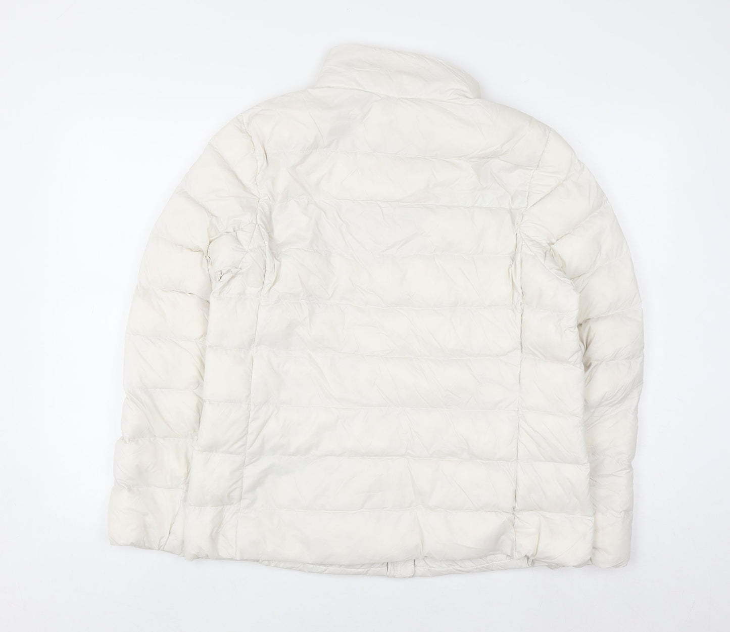 Marks and Spencer Women's Ivory Puffer Jacket Size 16 Quilted Down Filled