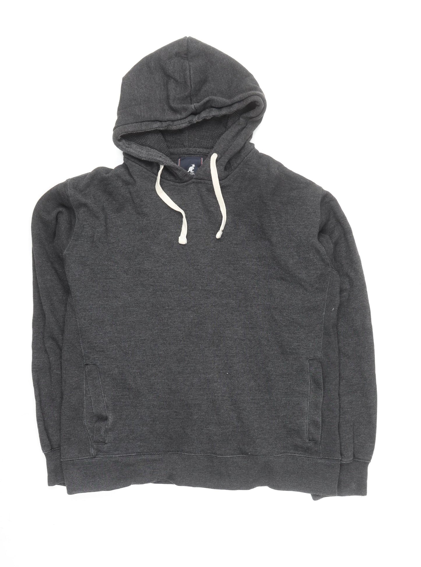 Kangol Men's Grey Pullover Hoodie L Cotton Blend